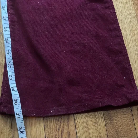 Levi's Ribcage Flare Wide Leg Cordoroy Pants High Rise Cowgirl Shiraz maroon 28 - Picture 15 of 16
